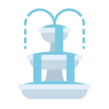 İzole edilmiş renkli bahçe çeşmesi simgesi Vektör illüstrasyonu