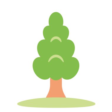 İzole edilmiş ağaç bahçesi simgesi düz biçim Vektör illüstrasyonuName