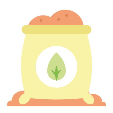 İzole edilmiş renkli gübre torbası bahçe ikonu Vektör illüstrasyonu