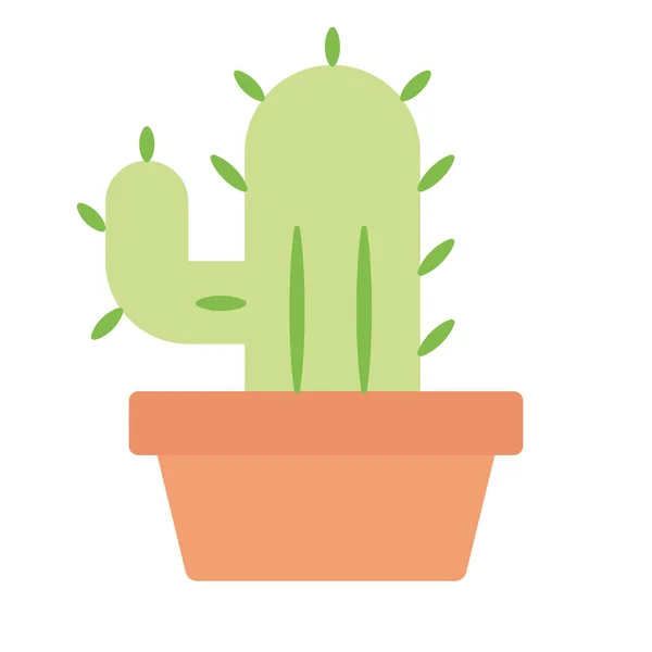 Cactus Colores Aislados Icono Jardinería Maceta Ilustración Vectorial — Vector de stock
