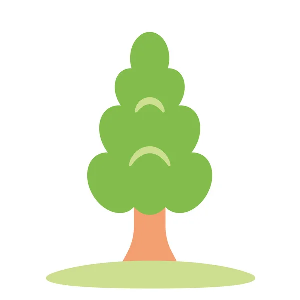 Icono Jardín Árbol Color Aislado Estilo Plano Vector Ilustración — Vector de stock