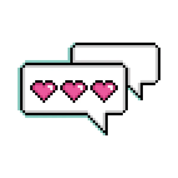 Μεμονωμένες Ροζ Pixelated Κωμικές Συνομιλίες Φούσκα Ομιλία Vector Εικονογράφηση — Διανυσματικό Αρχείο