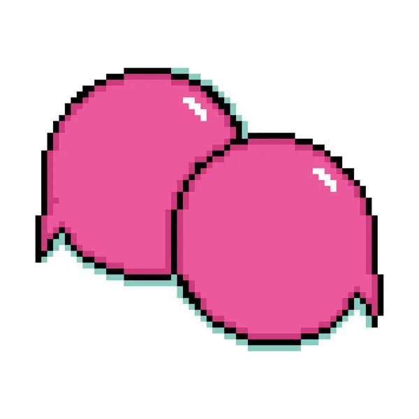 Izolált Rózsaszín Pixelezett Képregény Buborék Csevegés Vektor Illusztráció — Stock Vector