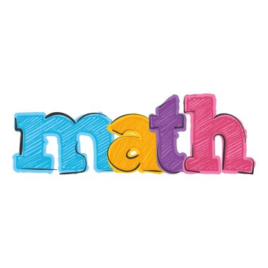 İzole edilmiş renkli Matematik harfi metin vektörü illüstrasyonuName