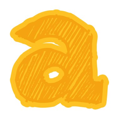 Ayrı renklendirilmiş taslak efektli bir harf Vektör illüstrasyonu