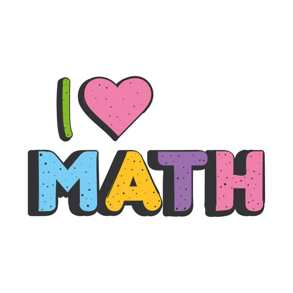 Adoro Matematica Colorata Illustrazione Vettoriale — Vettoriale Stock