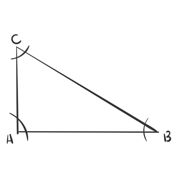 带有角矢量图解的三角形孤立草图 — 图库矢量图片