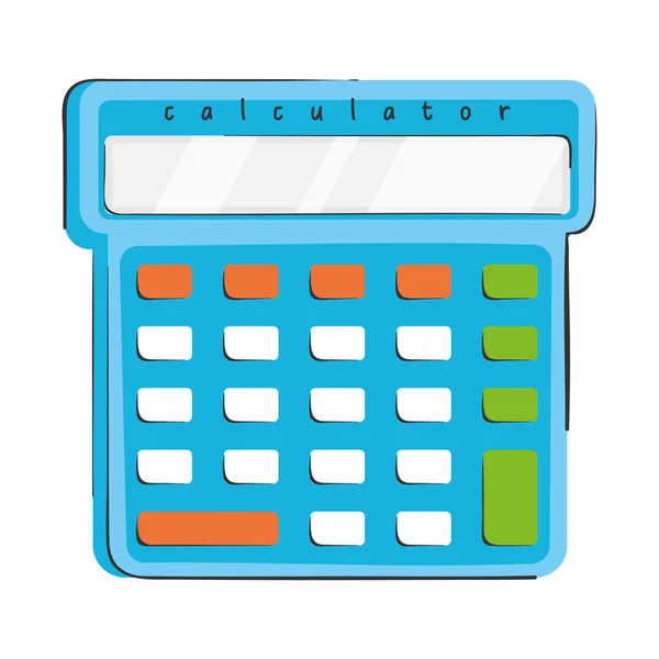 Izolowany Kolorowy Kalkulator Ikona Zasilania Szkoły Wektor Ilustracji — Wektor stockowy