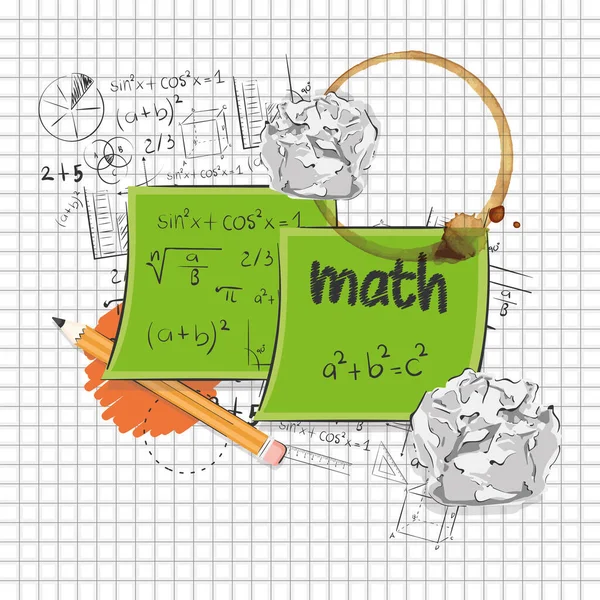 Para Klisterlappar Med Matematiska Formler Matematik Klass Koncept Vektor Illustration — Stock vektor
