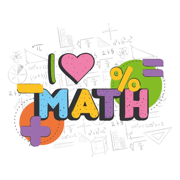 Isolated Math Lettering Mathematical Operators Math Class Concept Vector Illustration — Stock Vector