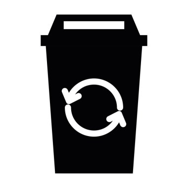 Geri dönüşümlü simge Vektör illüstrasyonunun izole edilmiş silueti