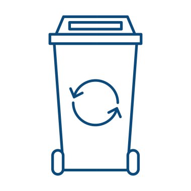 Geri dönüşümlü çöp kutusu vektör illüstrasyonunun izole edilmiş ana hatları