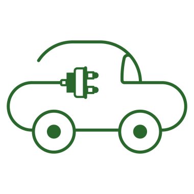 İzole edilmiş yeşil eko araba ikonu Vektör illüstrasyonu