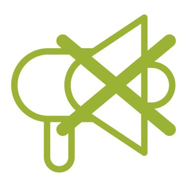 Bir megafon yasaklama simgesi Vektör illüstrasyonunun izole edilmiş ana hatları