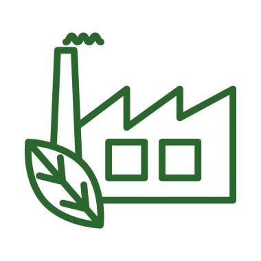 Doğal yaprak ikonu Vektör illüstrasyonuyla izole eko sanayi binası