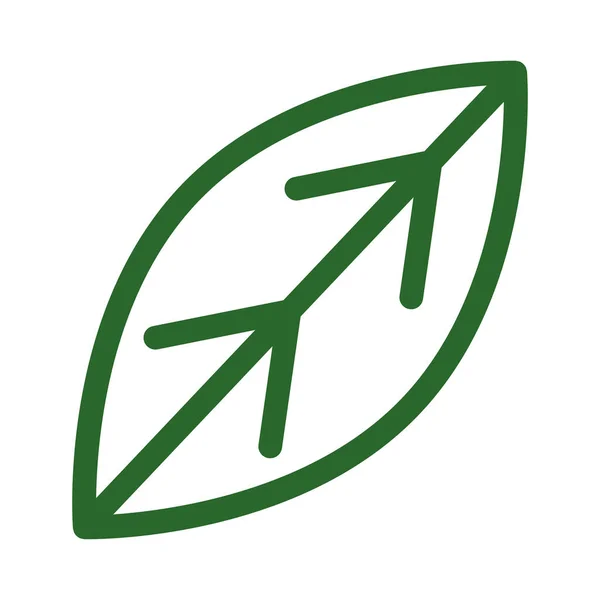 Icono Hoja Verde Aislado Diseño Plano Ilustración Vectorial — Vector de stock