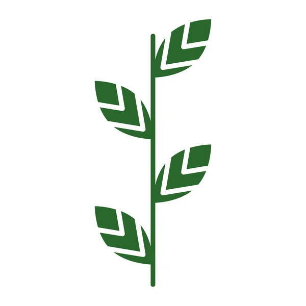 Изолированная Ветка Иконкой Зеленых Листьев — стоковый вектор