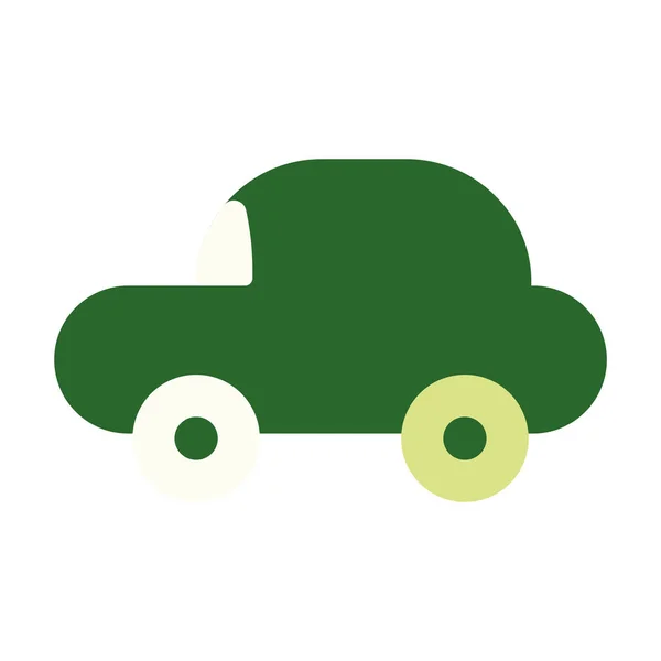 Isolierte Grüne Öko Auto Ikone Vector Illustration — Stockvektor