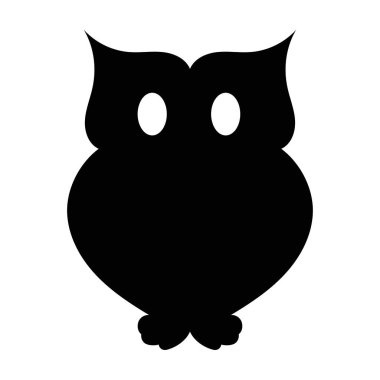 İzole baykuş silueti Cadılar Bayramı ikonu Vektör illüstrasyonuName