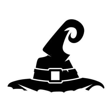 Ayrı cadı şapkası silueti Cadılar Bayramı ikonu Vektör illüstrasyonuName