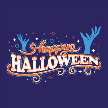 Renkli Mutlu Cadılar Bayramı harfleri arka plan Vektör illüstrasyonuName