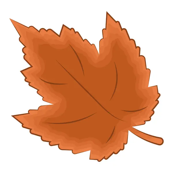 Geïsoleerde Gekleurde Herfst Seizoensgebonden Blad Schets Pictogram Vector Illustratie — Stockvector