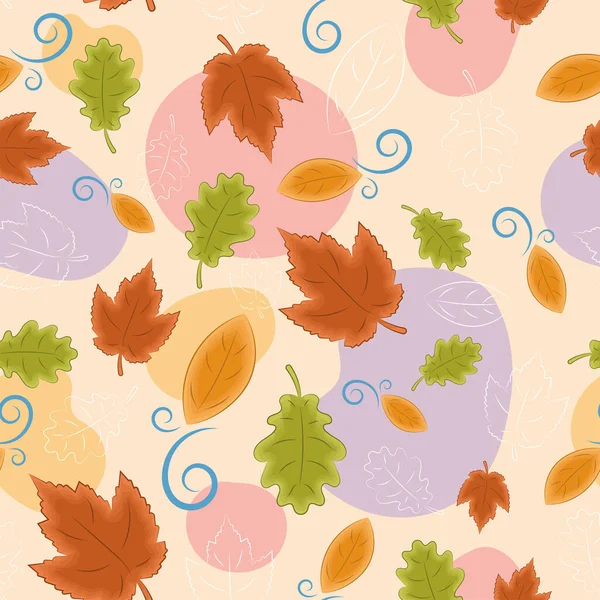 紅葉ベクターイラストと秋の季節パターン背景 — ストックベクタ