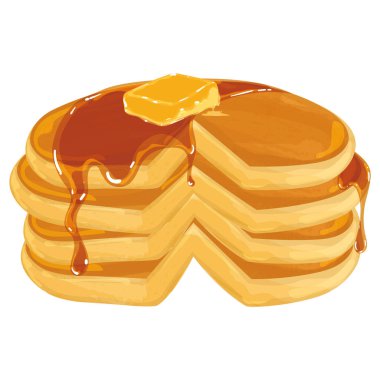 Ballı tatlı krepler. Vektör illüstrasyonlu.