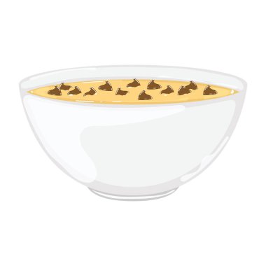 İzole edilmiş renkli un kasesi çizimi Vektör illüstrasyonu