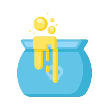 İzole cadılar bayramı cadı kazanı simgesi Vektör illüstrasyonuName