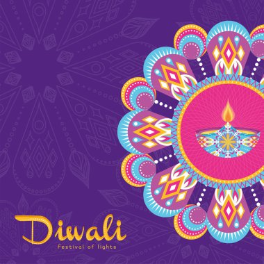 Diwali poster Traditional indian celebration Vector illustration clipart