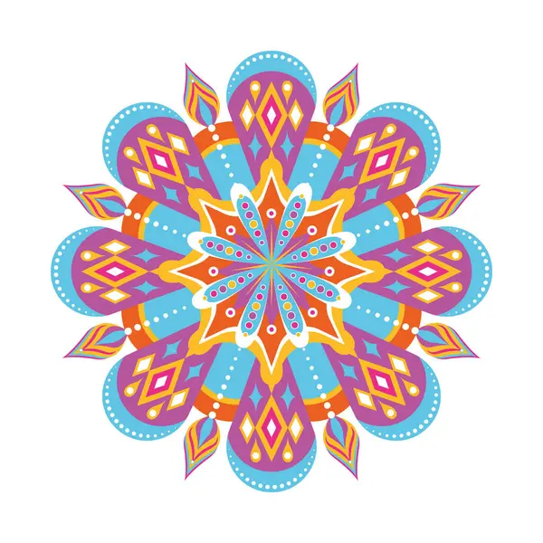 Padrão Mandala Colorido Ilustração Vetorial Gráficos Vetores