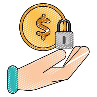 Elinizde bir madeni para Finans simgesi vektörü illüstrasyonuName