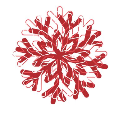 Bir kar tanesi ikonu Vektör illüstrasyonunun ana hatları