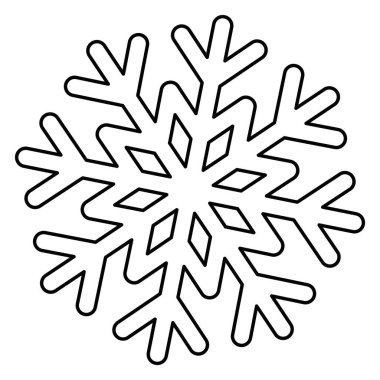 Bir kar tanesi ikonu Vektör illüstrasyonunun ana hatları