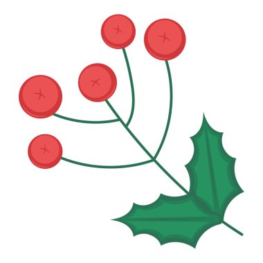 Renkli Noel yaprağı taslak ikonu Vektör illüstrasyonuName