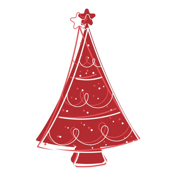 Christmas Tree Silhouette Icon Vector Illustration — Stock Vector