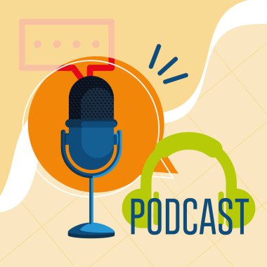 Renkli podcast kapağı Vektör illüstrasyonu