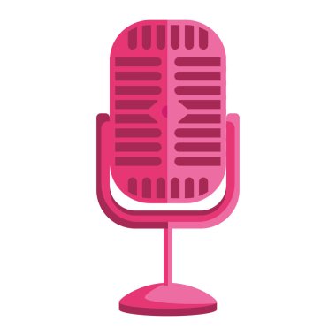 Renkli podcast mikrofon simgesi Vektör illüstrasyonu