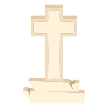 Ayrıntılı mezar taşı simgesi Vektör illüstrasyonu