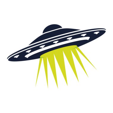 Ufo uzay gemisi simgesi Vektör illüstrasyonu