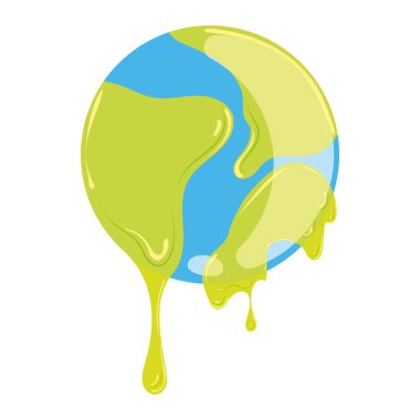 Renkli detaylı dünya gezegen simgesi Vektör illüstrasyonu