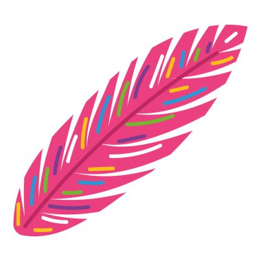 Renkli kuş tüyü dekoratif nesne Vektör çizimi