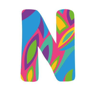 3B dekore edilmiş harf Vektör illüstrasyonuName