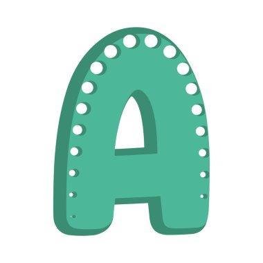 3B dekore edilmiş harf Vektör illüstrasyonuName