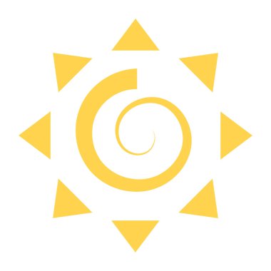 İzole edilmiş soyut güneş ikonu Flar tasarım Vektör illüstrasyonu