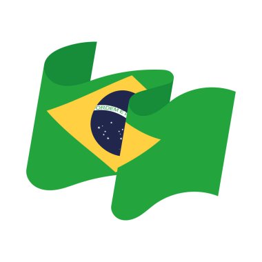 Brezilya Vektör illüstrasyonunun izole dalgalı bayrağı