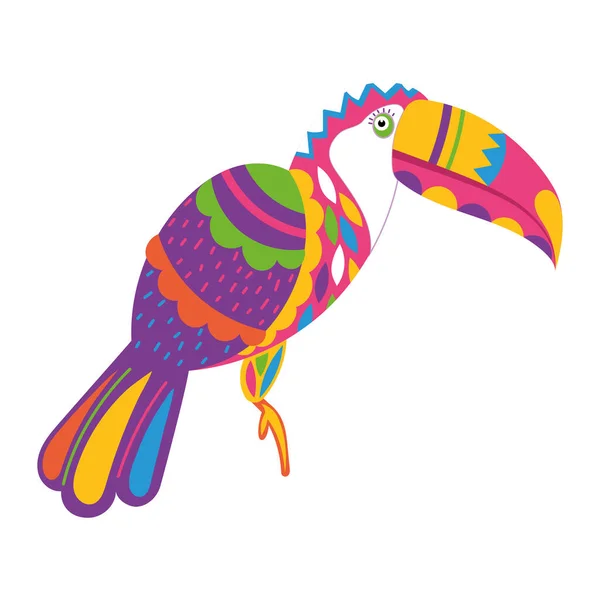 Colored toucan Tropical brazilian bird Vector illustration