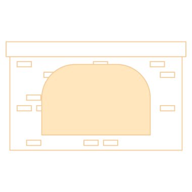 İzole edilmiş renkli şömine ikonu Vektör illüstrasyonuName