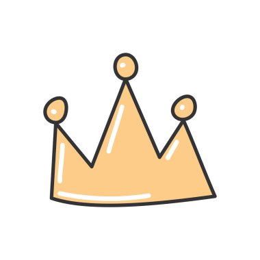 Crown taslak simgesi El Çizim Vektörü illüstrasyonu